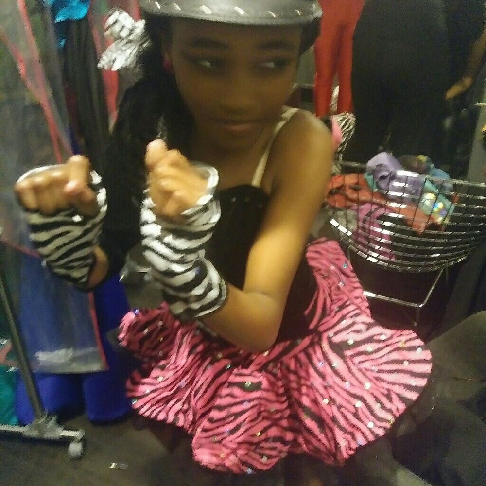 Pink and zebra print dance dress